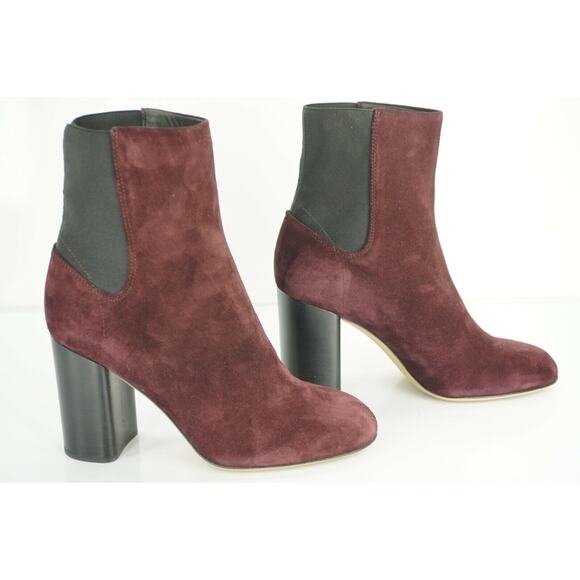 Rag & Bone Agnes Wine Suede Leather Heels Ankle Boots  Stretch  Chelsea - Picture 10 of 11